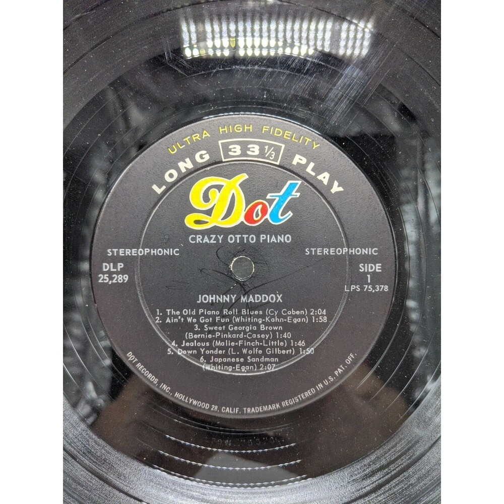 Johnny Maddox Crazy Otto Piano Vinyl Record